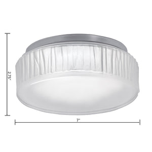 Atlas Bark 7" Wide Integrated LED Flush Mount - Modern Polished Nickel Fixture with Textured Glass Diffuser CL11421-NK