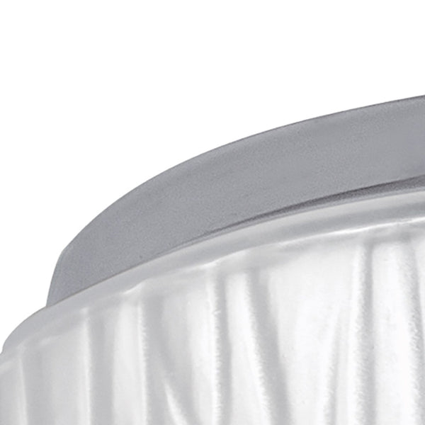 Atlas Bark 7" Wide Integrated LED Flush Mount - Modern Polished Nickel Fixture with Textured Glass Diffuser CL11421-NK