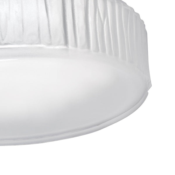 Atlas Bark 7" Wide Integrated LED Flush Mount - Modern Polished Nickel Fixture with Textured Glass Diffuser CL11421-NK