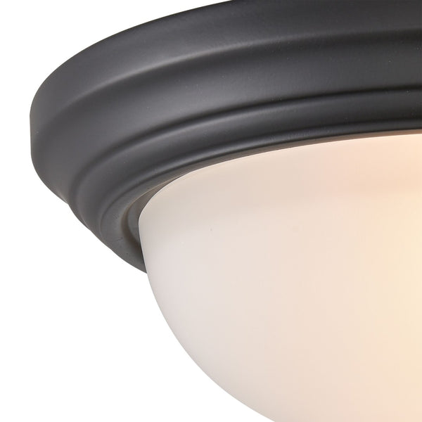 Atlas Helena 2-Light Flush Mount Ceiling Fixture - Timeless Elegance for Hallways, Bedrooms, and More Black 13'' CL11422-BK