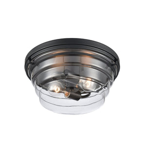 Atlas Boyer 14" Wide Flush Mount Light - Modern Matte Black with Clear Glass Shade for Elegant Spaces CL11424-BK