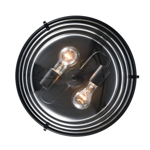 Atlas Boyer 14" Wide Flush Mount Light - Modern Matte Black with Clear Glass Shade for Elegant Spaces CL11424-BK