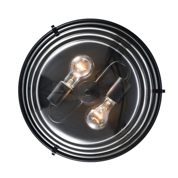 Atlas Boyer 14" Wide Flush Mount Light - Modern Matte Black with Clear Glass Shade for Elegant Spaces CL11424-BK