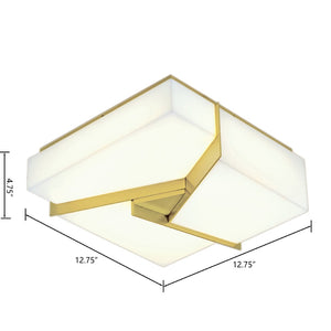 Atlas Candeau 12.75'' Wide LED Flush Mount Light - Satin Brass, Modern Style for Elegant Indoor Spaces CL11426-BS