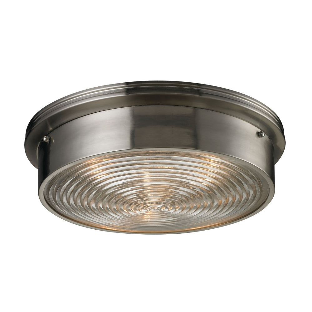 Atlas Chadwick 3-Light Flush Mount Ceiling Fixture - Timeless Design for Classic and Transitional Spaces Brushed Nickel CL11429-NK