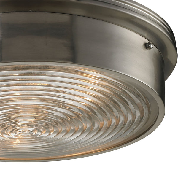 Atlas Chadwick 3-Light Flush Mount Ceiling Fixture - Timeless Design for Classic and Transitional Spaces Brushed Nickel CL11429-NK