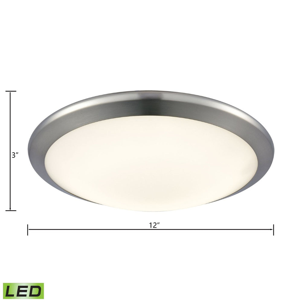 Atlas Clancy 12" Wide 1-Light Flush Mount - Modern Chrome Fixture with Glass Shade for Elegant Illumination CL11430-CH