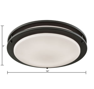 Atlas Clarion Sleek Flush Mount Light Fixture - Contemporary Design for Elegant Home Illumination Oil Rubbed Bronze 14'' CL11432-BZ