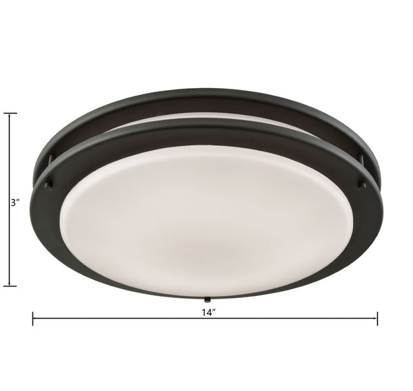 Atlas Clarion Sleek Flush Mount Light Fixture - Contemporary Design for Elegant Home Illumination Oil Rubbed Bronze 14'' CL11432-BZ