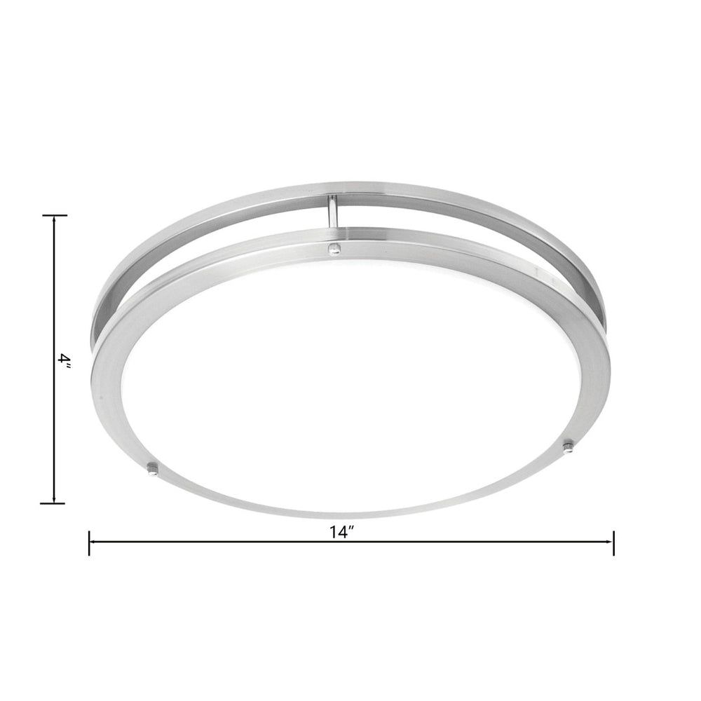 Atlas Clarion 14" Wide Flush Mount Light - Sleek Brushed Nickel Fixture for Modern Indoor Spaces CL11433-NK
