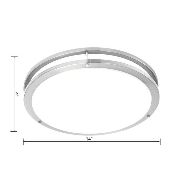 Atlas Clarion 14" Wide Flush Mount Light - Sleek Brushed Nickel Fixture for Modern Indoor Spaces CL11433-NK