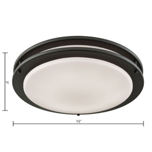 Atlas Clarion Sleek Flush Mount Light Fixture - Contemporary Design for Elegant Home Illumination Oil Rubbed Bronze 15'' CL11434-BZ