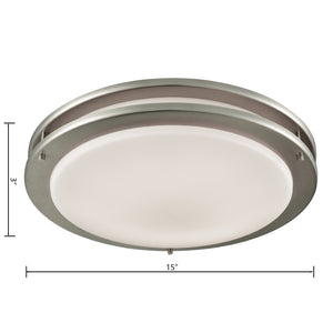 Atlas Clarion Sleek Flush Mount Light Fixture - Contemporary Design for Elegant Home Illumination Brushed Nickel CL11434-NK