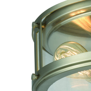 Atlas Coby 13" Wide 2-Light Flush Mount Fixture - Stylish Brushed Nickel with Clear Glass Panels for Any Room CL11438-NK