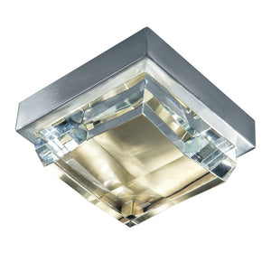 Atlas Crystal 6.5'' Wide Integrated LED Flush Mount - Modern Two-Tone Brushed Nickel & Brass Elegance CL11439-NK