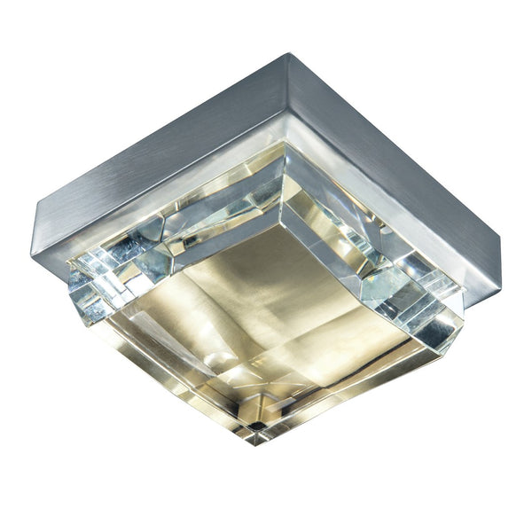Atlas Crystal 6.5'' Wide Integrated LED Flush Mount - Modern Two-Tone Brushed Nickel & Brass Elegance CL11439-NK