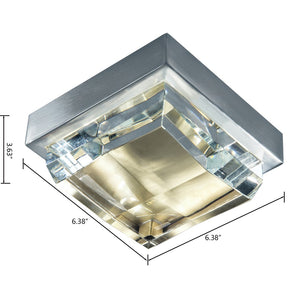 Atlas Crystal 6.5'' Wide Integrated LED Flush Mount - Modern Two-Tone Brushed Nickel & Brass Elegance CL11439-NK