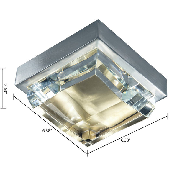 Atlas Crystal 6.5'' Wide Integrated LED Flush Mount - Modern Two-Tone Brushed Nickel & Brass Elegance CL11439-NK