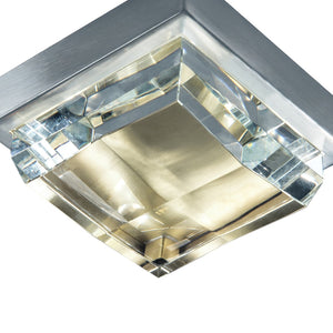 Atlas Crystal 6.5'' Wide Integrated LED Flush Mount - Modern Two-Tone Brushed Nickel & Brass Elegance CL11439-NK