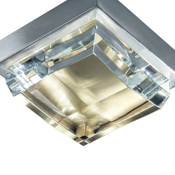 Atlas Crystal 6.5'' Wide Integrated LED Flush Mount - Modern Two-Tone Brushed Nickel & Brass Elegance CL11439-NK
