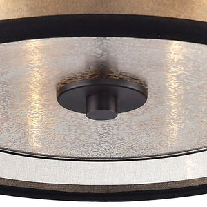 Atlas Diffusion 13” Wide 2-Light Flush Mount - Vintage-Inspired Beige Shade & Oil Rubbed Bronze Elegance CL11440-BZ