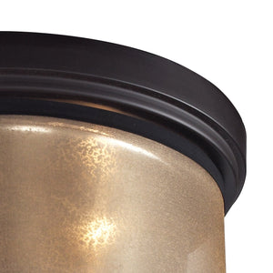 Atlas Diffusion 13” Wide 2-Light Flush Mount - Vintage-Inspired Beige Shade & Oil Rubbed Bronze Elegance CL11440-BZ