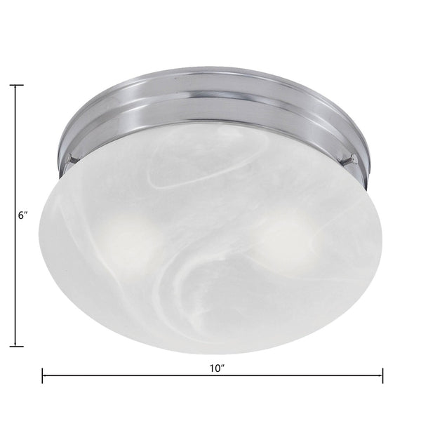 Atlas Elowen 10" Wide 2-Light Flush Mount - Elegant Brushed Nickel Fixture for Stylish Indoor Spaces CL11441-NK