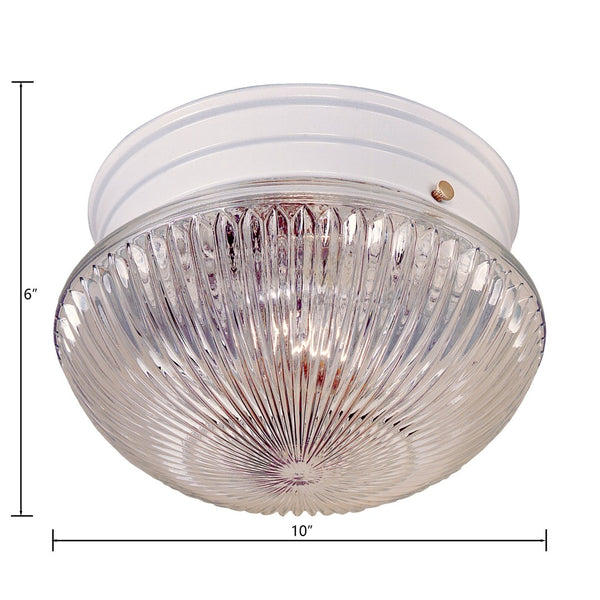 Atlas Elowen 10" Wide 2-Light Flush Mount - Elegant Dome Glass Fixture for Modern Hallways & Bedrooms CL11441-WH2