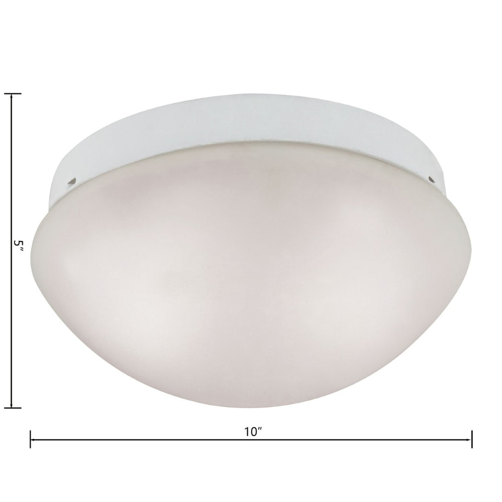 Atlas Elowen 10" Wide 2-Light Flush Mount - Elegant Inward-Curve Glass & Chic Metal Design for Any Space CL11442-WH3