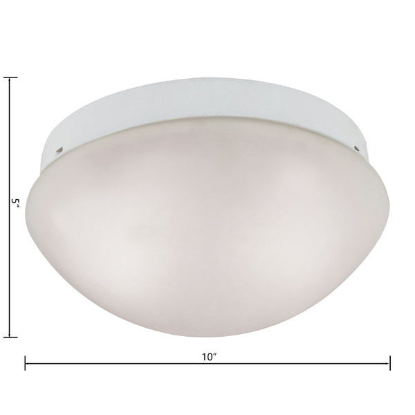 Atlas Elowen 10" Wide 2-Light Flush Mount - Elegant Inward-Curve Glass & Chic Metal Design for Any Space CL11442-WH3
