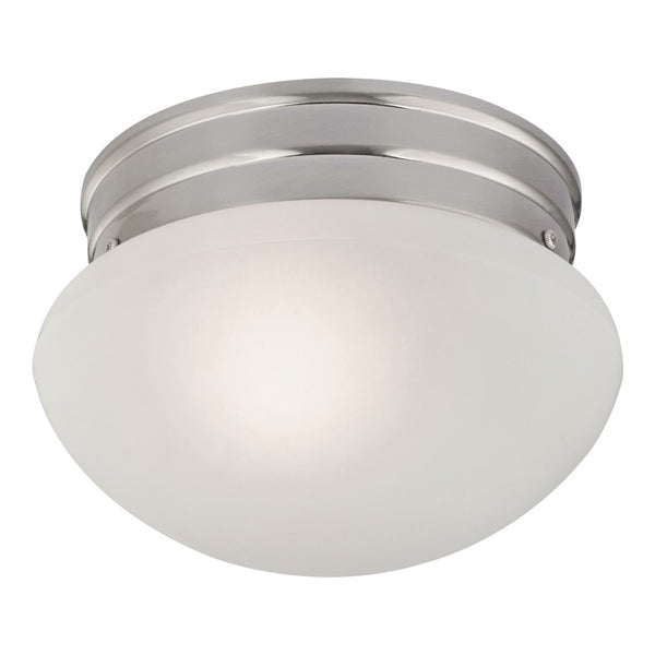 Atlas Elowen 8" Wide 1-Light Flush Mount - Elegant Brushed Nickel Dome Glass for Low-Ceiling Spaces CL11444-NK