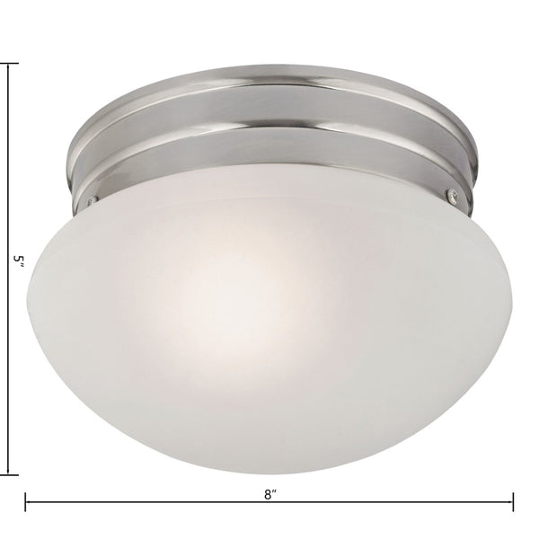 Atlas Elowen 8" Wide 1-Light Flush Mount - Elegant Brushed Nickel Dome Glass for Low-Ceiling Spaces CL11444-NK