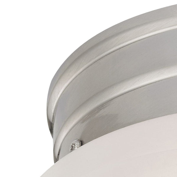 Atlas Elowen 8" Wide 1-Light Flush Mount - Elegant Brushed Nickel Dome Glass for Low-Ceiling Spaces CL11444-NK