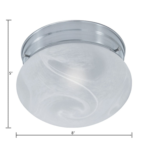 Atlas Elowen 2-Light Flush Mount Light Fixture - Elegant Dome Glass Design for Modern Home Spaces Brushed Nickel CL11445-SV