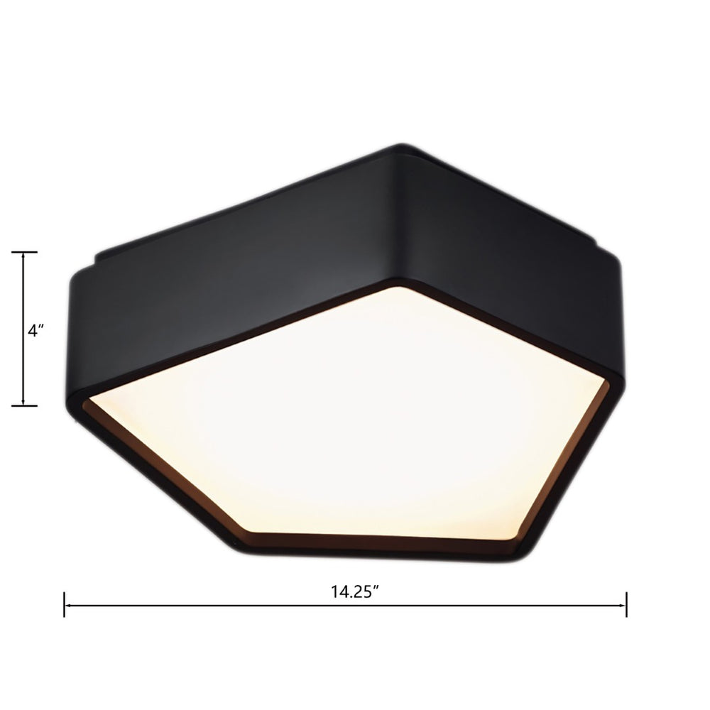 Atlas Fenway 12.25'' Wide Integrated LED Flush Mount Light - Modern Geometric Design for Stylish Spaces Matte Black CL11447-BK
