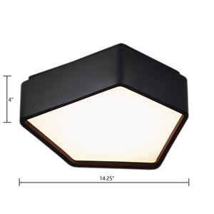 Atlas Fenway 12.25'' Wide Integrated LED Flush Mount Light - Modern Geometric Design for Stylish Spaces Matte Black CL11447-BK