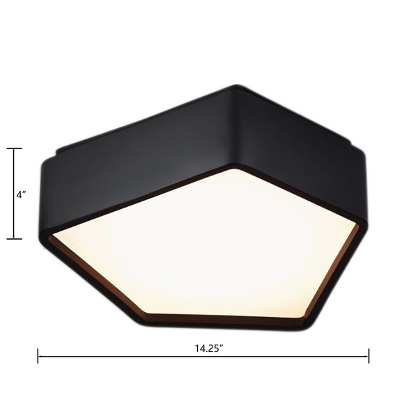 Atlas Fenway 12.25'' Wide Integrated LED Flush Mount Light - Modern Geometric Design for Stylish Spaces Matte Black CL11447-BK
