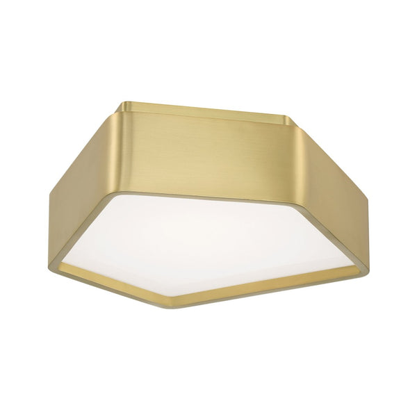Atlas Fenway 12.25'' Wide Integrated LED Flush Mount Light - Modern Geometric Design for Stylish Spaces Satin Brass CL11447-BS