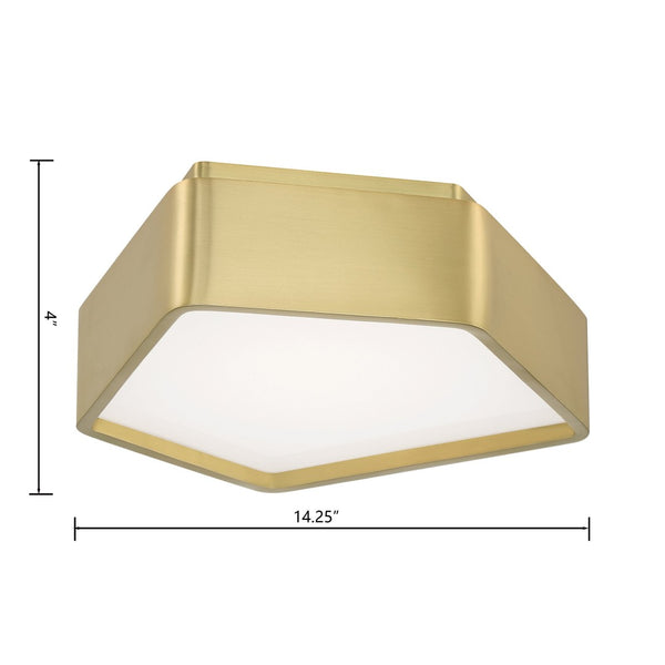 Atlas Fenway 12.25'' Wide Integrated LED Flush Mount Light - Modern Geometric Design for Stylish Spaces Satin Brass CL11447-BS