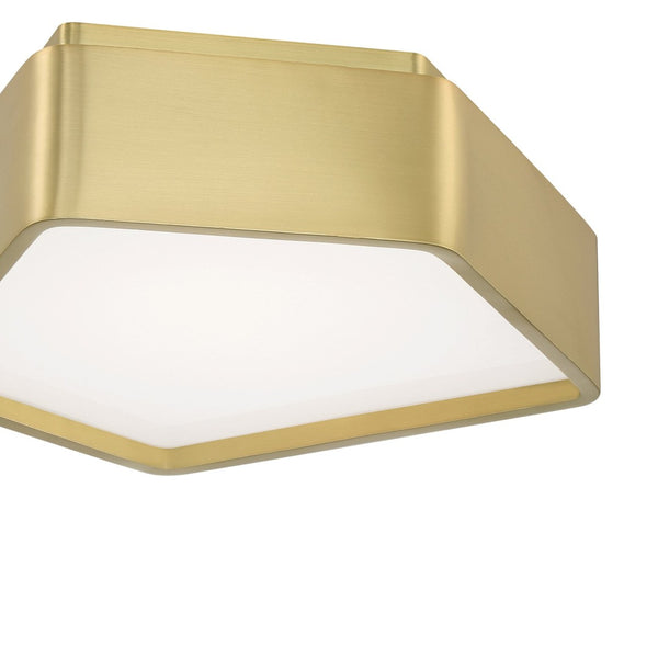 Atlas Fenway 12.25'' Wide Integrated LED Flush Mount Light - Modern Geometric Design for Stylish Spaces Satin Brass CL11447-BS