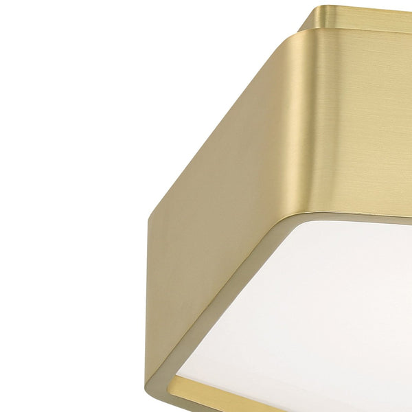 Atlas Fenway 12.25'' Wide Integrated LED Flush Mount Light - Modern Geometric Design for Stylish Spaces Satin Brass CL11447-BS