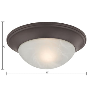Atlas Fluor Flush Mount Light - Timeless Design with Warm White Glass Dome for Elegant Indoor Ambiance Oil Rubbed Bronze 12'' CL11449-BZ