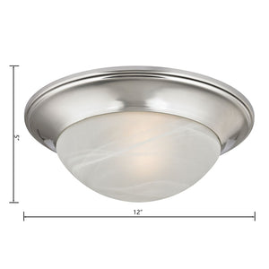 Atlas Fluor Flush Mount Light - Timeless Design with Warm White Glass Dome for Elegant Indoor Ambiance Brushed Nickel CL11449-NK