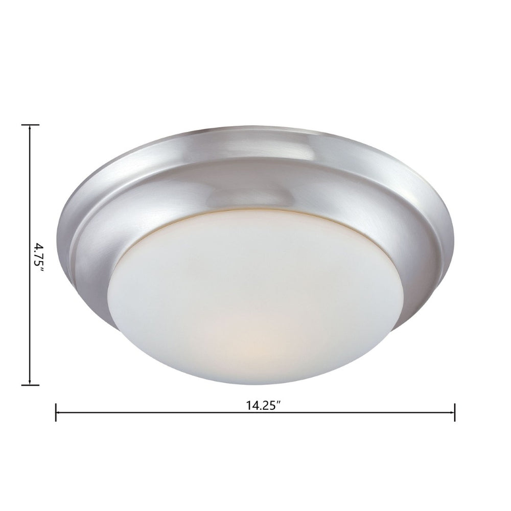 Atlas Fluor 14.25" Wide 2-Light Flush Mount - Elegant Brushed Nickel Fixture for Hallways & Bedrooms CL11450-NK