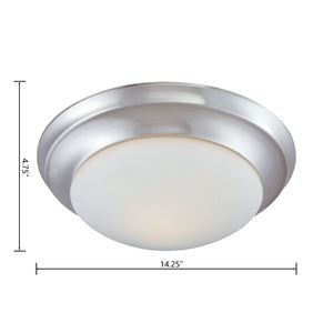 Atlas Fluor 14.25" Wide 2-Light Flush Mount - Elegant Brushed Nickel Fixture for Hallways & Bedrooms CL11450-NK