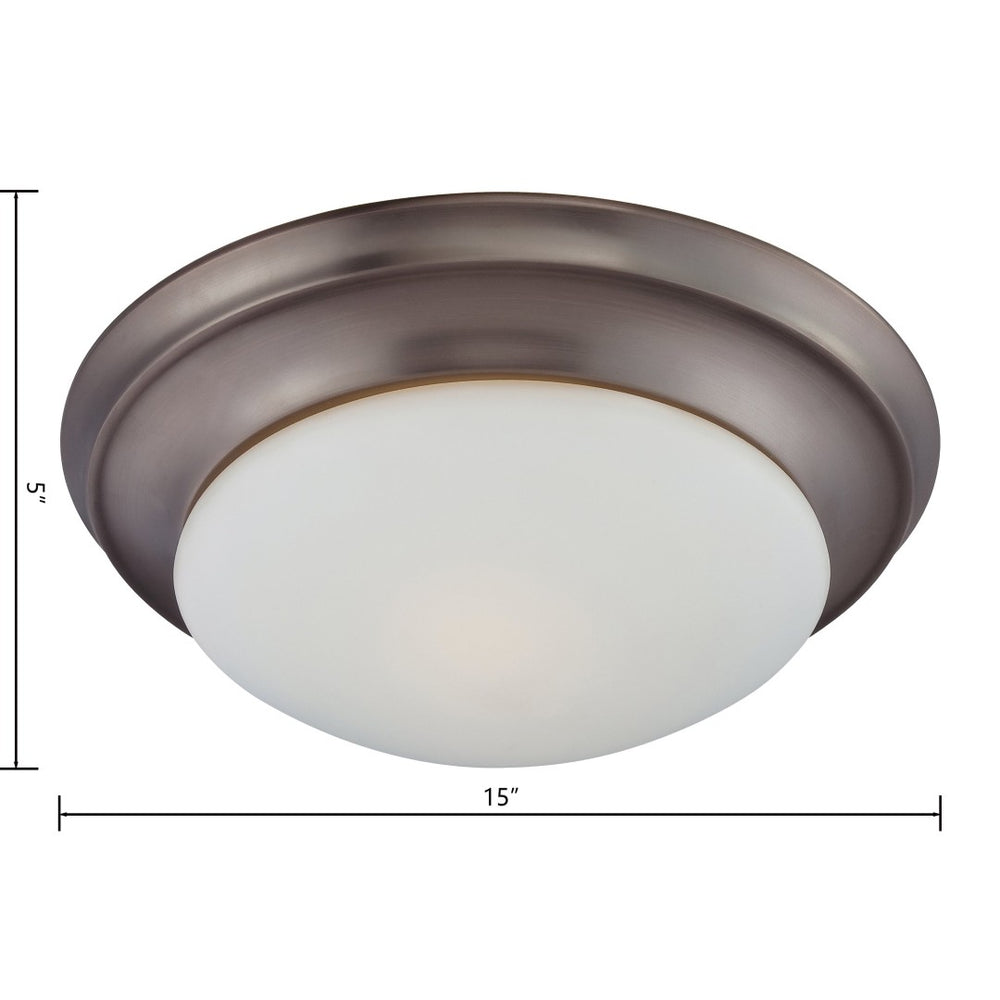 Atlas Fluor Flush Mount Light - Timeless Design with Warm White Glass Dome for Elegant Indoor Ambiance Oil Rubbed Bronze 15'' CL11451-BZ