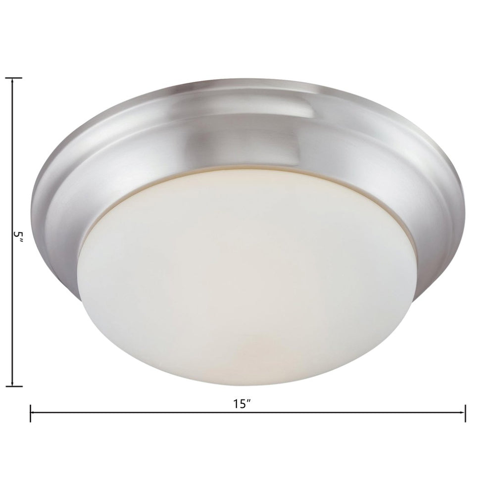 Atlas Fluor 15'' Wide 2-Light Flush Mount - Elegant Brushed Nickel Design for Modern Living Spaces CL11452-NK