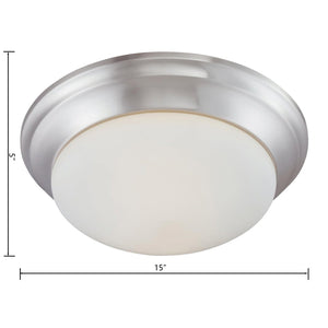 Atlas Fluor 15'' Wide 2-Light Flush Mount - Elegant Brushed Nickel Design for Modern Living Spaces CL11452-NK