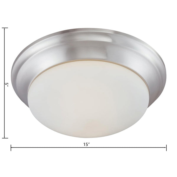 Atlas Fluor 15'' Wide 2-Light Flush Mount - Elegant Brushed Nickel Design for Modern Living Spaces CL11452-NK