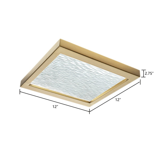 Atlas For-Square 12" Wide Modern Integrated LED Flush Mount Light for Transitional and Contemporary Spaces Satin Brass CL11453-BS
